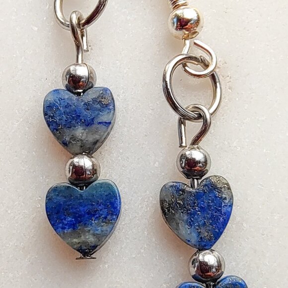 “Danu” Celtic Goddess Earrings | Lapis Lazuli | Sterling Silver | Handmade - Picture 2 of 8